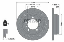 2x Bremsscheibe innenbelüftet 92165303 TEXTAR für PORSCHE 718 BOXSTER CAYMAN