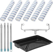 QWORK 18-inch Large Paint Roller Set with Adjustable Frame and Extension Pole
