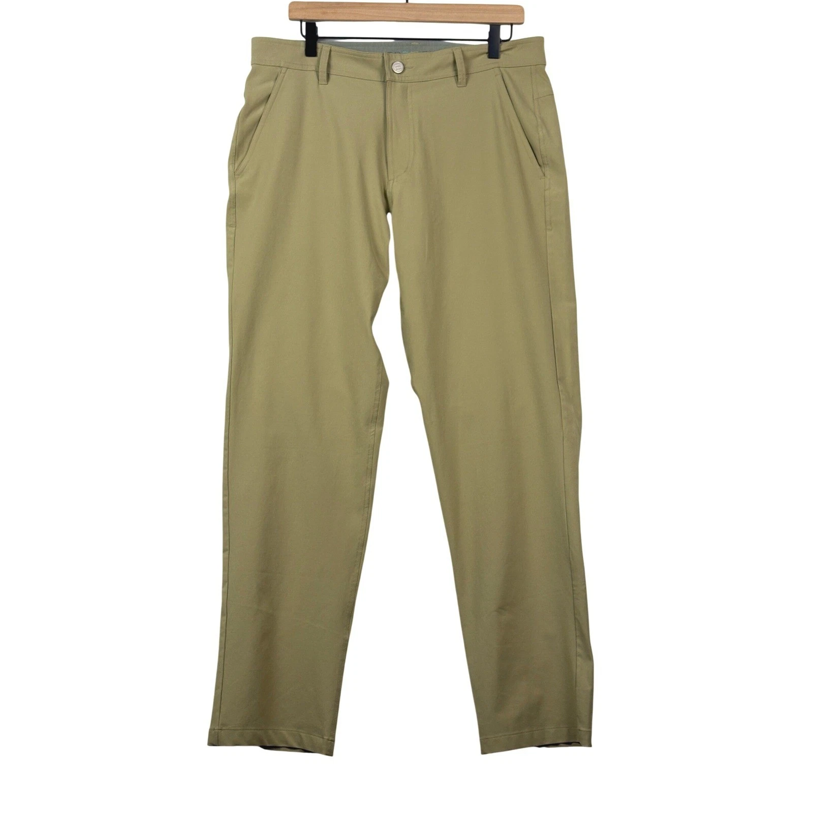 Free Fly Pants Mens 34x32 Khaki Nomad Performance Hiking Chinos Golf Stretch