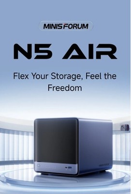 MINISFORUM N5 AIR AI NAS AMD Ryzen  7 255 16GB DDR5+64GB OS Storage. Win11 Pro
