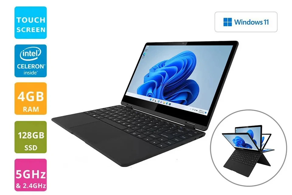 Kogan Atlas K700 13.3" 2-in-1 USB-C Touchscreen Laptop with Windows 11 Pro