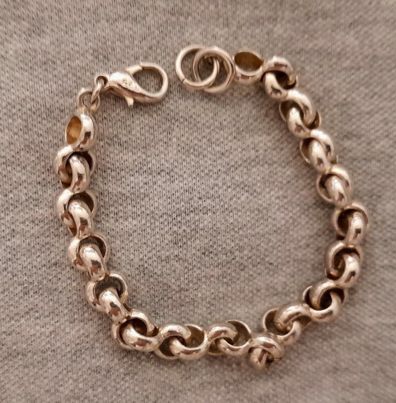 Fancy Link Solid Sterling Silver Bracelet 7.5 inch - image 4