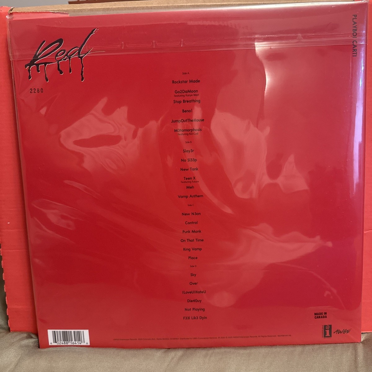 Playboi Carti - Whole Lotta Red - New 2 LP Black In Red Vinyl