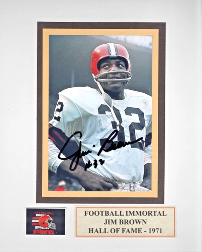 Jim Brown Cleveland Browns Matt 4 x 6 Autographed Signed Photo  Hologram COA