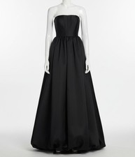 Vera Wang Bride Women's Black Vieda Strapless Bubble-Hem Gown Dress Size 06