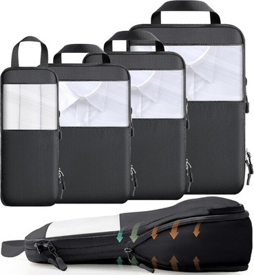 Cozary Koffer Organizer Packing Cubes Compression 4 Stück - Packwürfel mit h