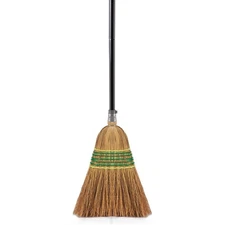 Heavy-Duty Corn Broom Commercial Indoor Outdoor Broom 59.8 inch Tall for Cour...