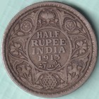 BRITISH INDIA 1913 KING GORGE V HALF RUPEE RARE SILVER COIN
