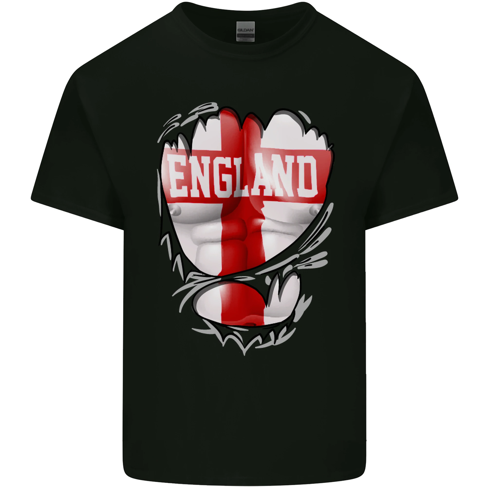 Gym St Georges Cross English Flag England Mens Cotton T-Shirt Tee Top