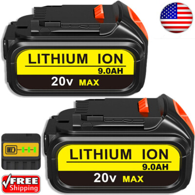 2PACK 20V Lithium Ion 9.0Ah DCB200-2 Battery For DCB204-2 DCB205 DCB180 Tool NEW