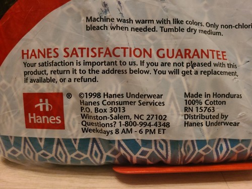 Vintage 90's HANES Boys Boxers, 2 Pk (S 6-8, NOS, 1998) Button-Fly Front (NEW!) - Picture 3 of 6