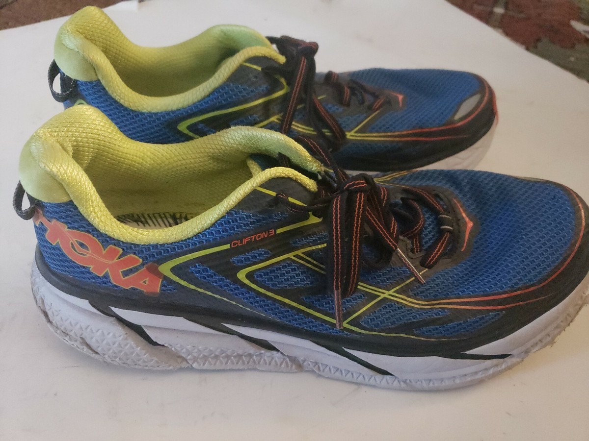 Hoka One One Mens Clifton 3 Blue,Green&Orange Running Shoes  display picture 2