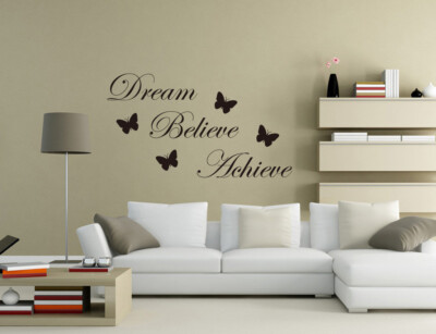 Dream Believe Achieve Wandaufkleber Vinyl Kunst Wandbild Abziehbild Wohndeko UK pq184