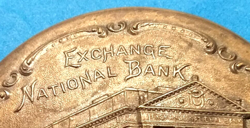 (Pgasteelers1) Olean, New York Exchange National Bank Adv. Mirror circa 1910π - Picture 4 of 8