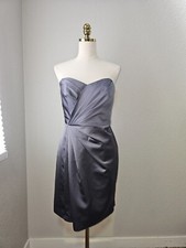 Davids bridal sleevless zip up gray dress size 12 womans