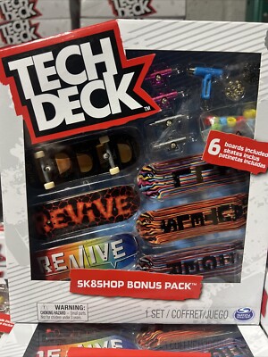   TECH DECK Finger Skateboard SK8SHOP BONUS PACK set of 6 REVIVE BOARDS  