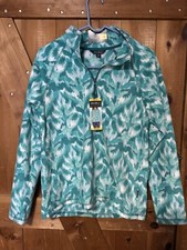 Eddie Bauer Polar fleece jacket womens medium Turquoise 1/4 zip NWT MSRP 70 