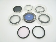 Lot of 8 Vintage 52mm Camera Lens Filters - Marumi, Hoya, Tiffen, Rolev