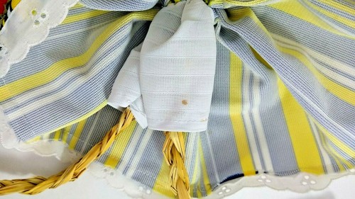 Caribbean Raffia Kerchief Souvenir Rag Doll Blue Yellow Apron Bloomers Earrings - Picture 4 of 5