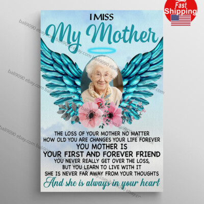 Personalized Photo I Miss My Mother the Loss of Your Mother Wrapped  Prints