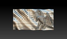 Multi set of Eagle with flag - 4 STL Files - Model for CNC Router Machine