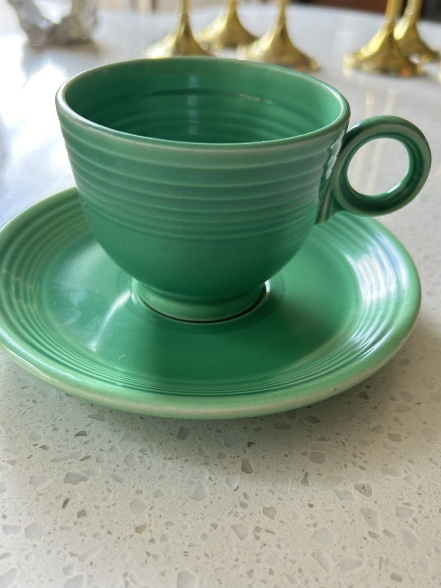 Fiestaware-Homer Laughlin, Tea Cup And Saucer Green