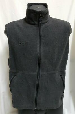 COLUMBIA MENS FRONT ZIP GRAY FLEECE VEST SIZE XL FREE SHIPPING 