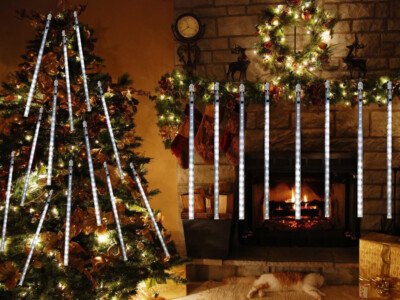 LED Meteor Shower Lights Waterproof Christmas Lights Outdoor Falling Rain Lights