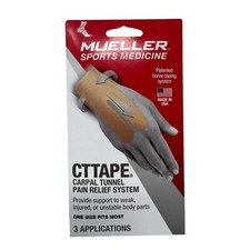 one Mueller CT Tape Carpal Tunnel Pain Relief System 3 applications per box