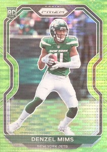 2020 Panini Prizm Football Rookies #355: Denzel Mims Neon Green Pulsar