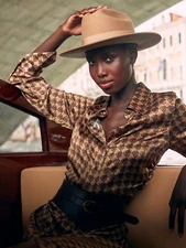 BANANA REPUBLIC Enchant Silk Shirtdress L Large | BR Geo Print Dress #444359 NEW