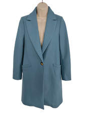 Womens Reserved Mario Bellucci Uk 6 Pastel Blue Recycled Cashmere Coat Jacket