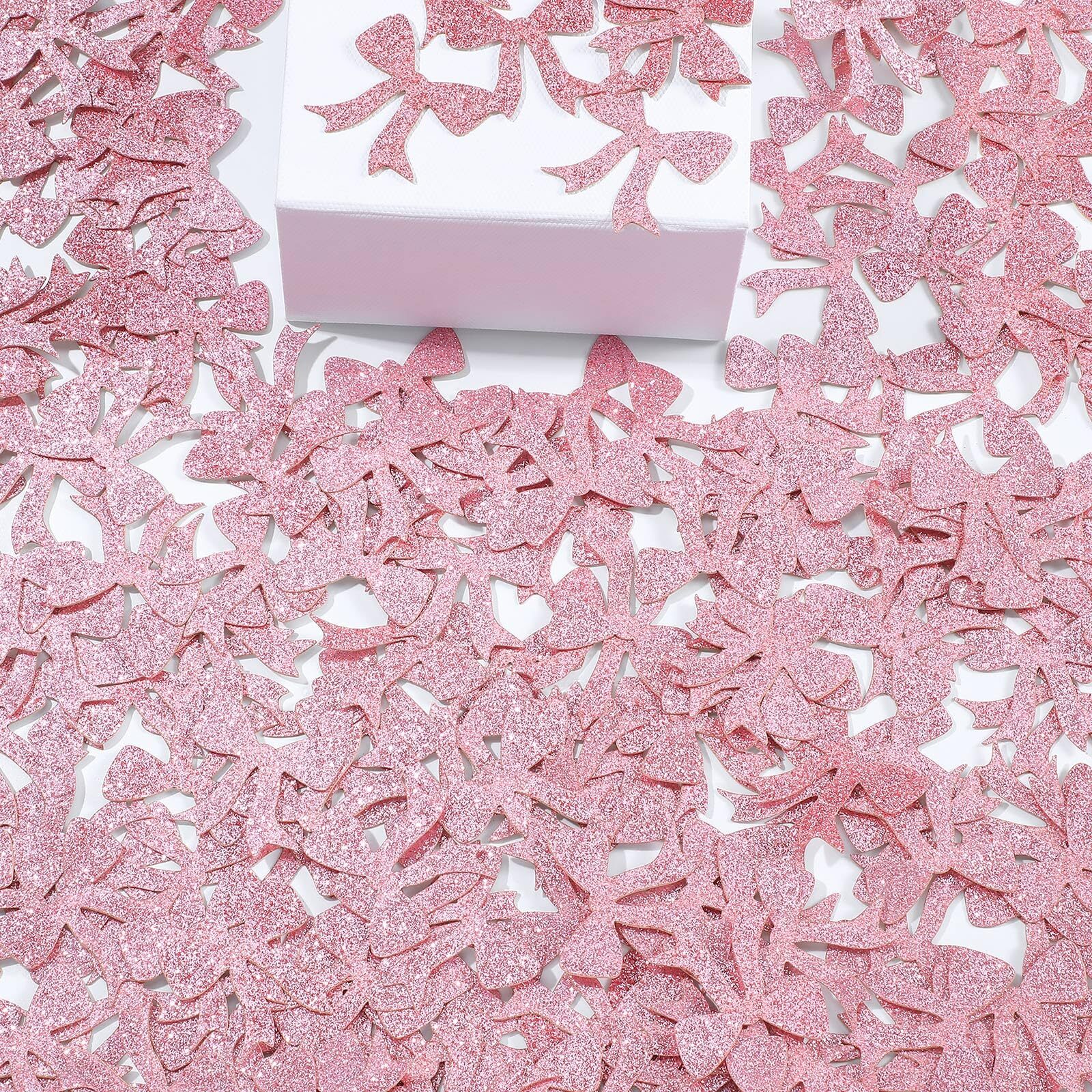 Dunzoom 300 Pcs Pink Bow Bachelor Party Confetti She's Tying The Knot Confett...
