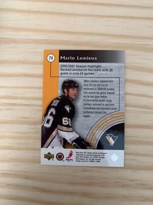 その他 2001 Mario Lemieux JERSEY CARD 2001-02 SPx #78 Mario Lemieux XCT - Pittsburgh Penguins | eBay