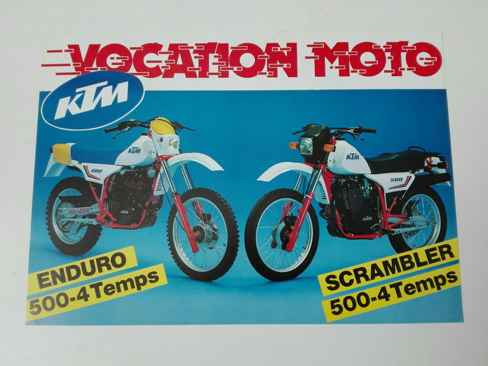 Brochure KTM 500 4 Temps 1982 documentation technique et guide revue moto
