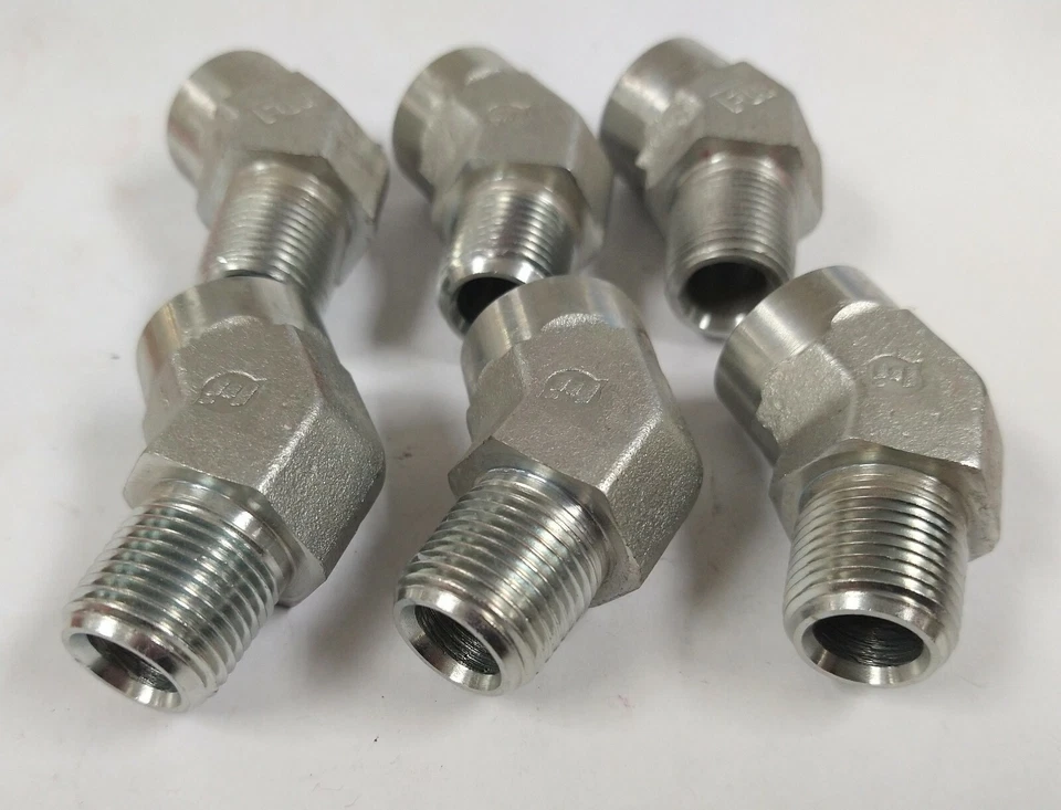 3/8" MNPT TO 3/8" FNPT 45° ELBOW FITTINGS (LOT OF 6) 5503-06-06 - Image 3 of 3