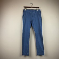 J Crew The Driggs Flex Pants Chinos Mens 30 X 32 Blue Cotton Spandex Slacks
