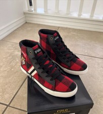 Polo Ralph Lauren Mid Top Black/Red Shoes Youth Size 7