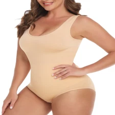 Womens Shapewear Bodysuit with Bra Tummy Control Body Shaper Tank Tops Butt Lift