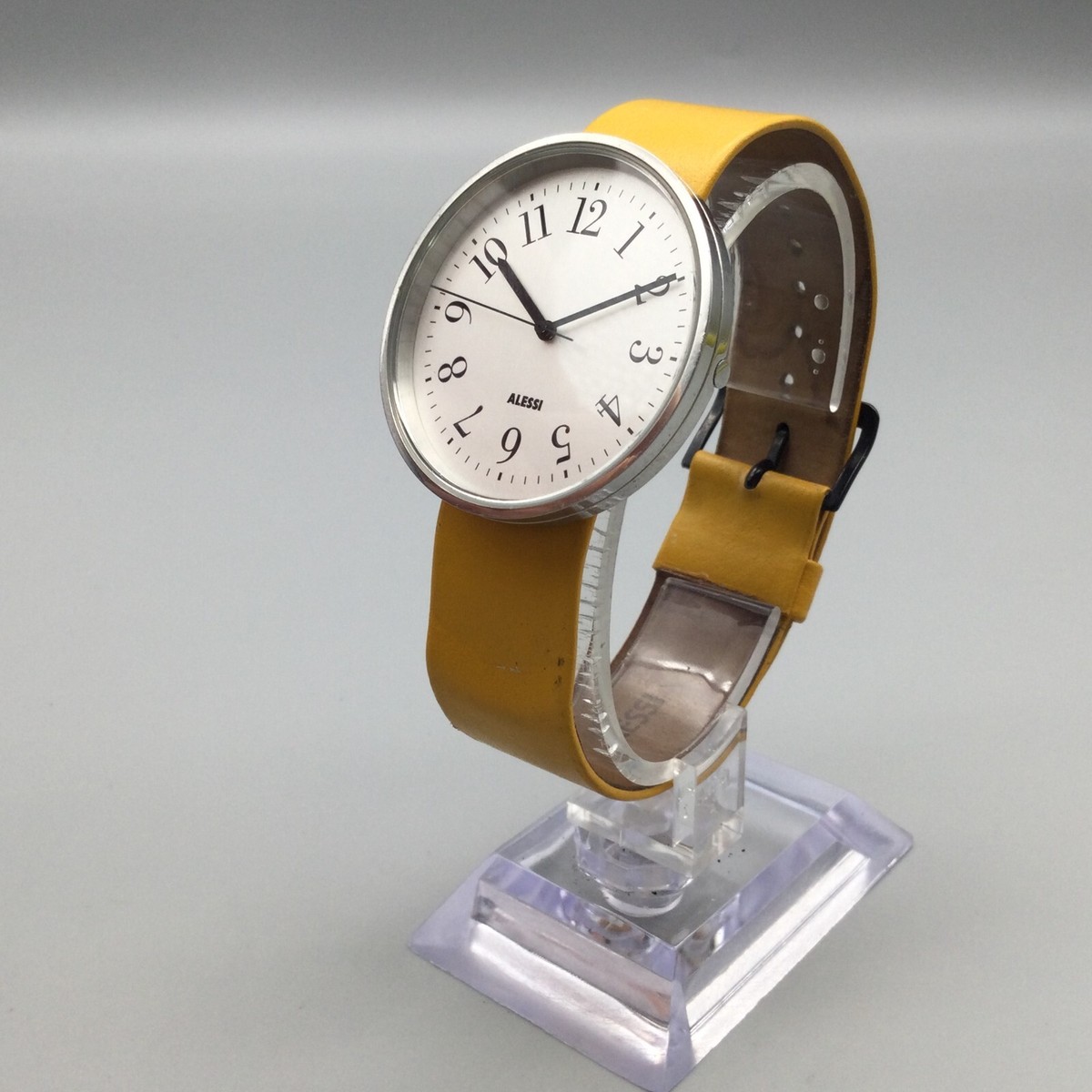Alessi Achille Castiglioni Watch Men AL6004 36mm Silver Tone