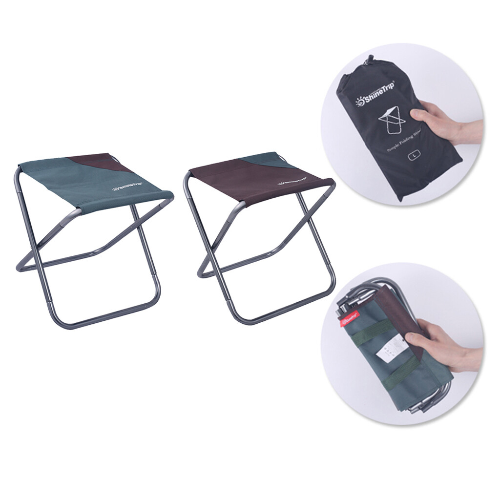 2x Folding Stool Portable Chair Cámping Fishing Seat with Storage Bolso 2x Folding Stool Portable Chair Cámping Fishing Seat with Storage Bolso