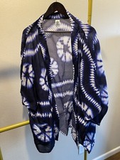 Indigo Tie Die Kimono Cardigan Boho