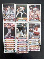 1993 TOPPS BASEBALL LOT (100) CARDS - STARS & COMMONS (NO DOUBLES)