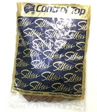 Silkies Control Top Nylon Support Pantyhose Large Honey Nude Black You Pick New