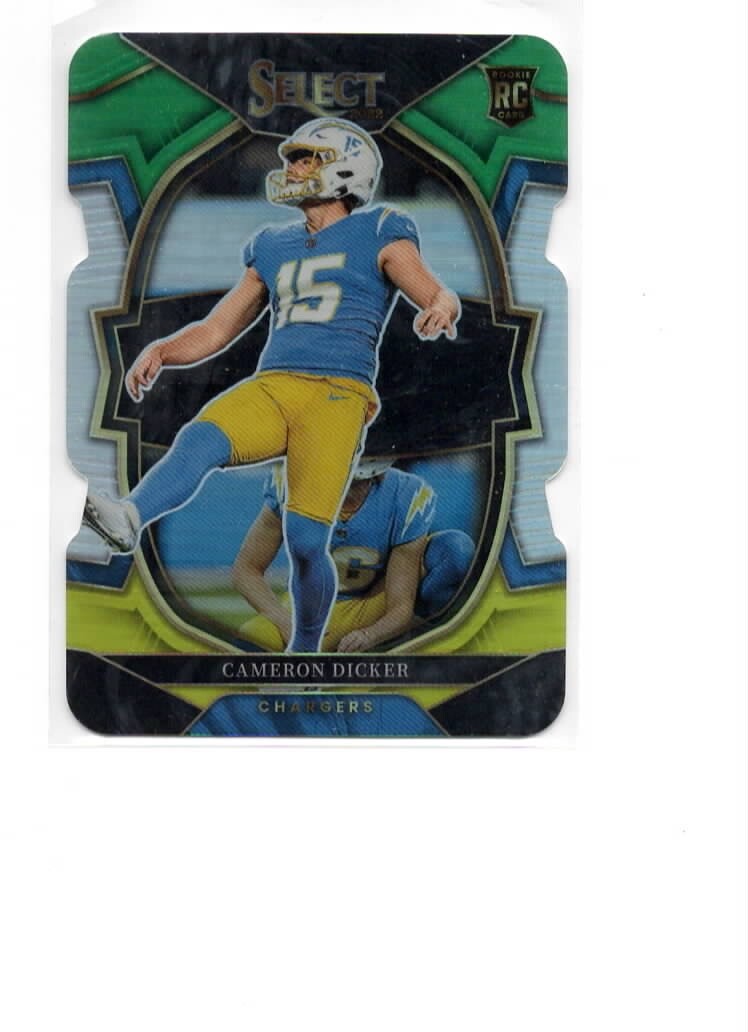 CAMERON DICKER 2022 PANINI SELECT DIE-CUT SILVER GREEN YELLOW PRIZM ROOKIE #16