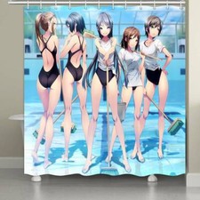 lteqchi Anime Girls Funny Fabric Shower Curtain Extra Long 84 inch 72x72"