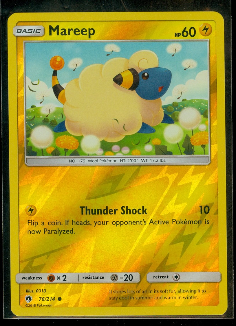 Pokemon MAREEP 76/214 - Lost Thunder - Rev Holo - MINT