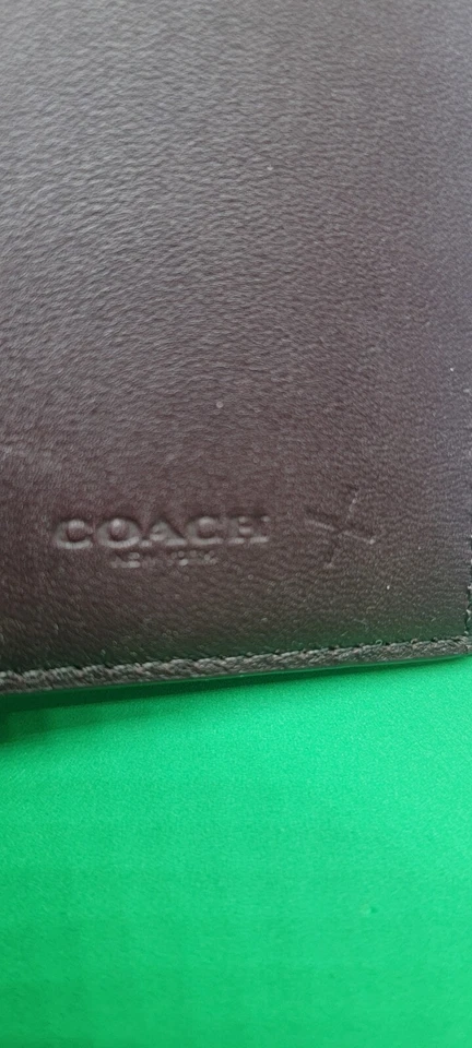 COACH Signature iPhone X XR Folio Case Wallet Khaki Saddle 3 credit cards slot - Image 4 of 4