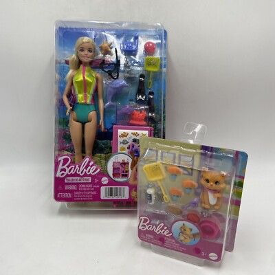 Barbie Marine Biologist  & Pets & Accessories Interactive, Doll And Playset