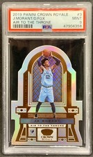 2019 Crown Royale JA MORANT and DE’AARON FOX RC #/99 Air To The Throne PSA 9